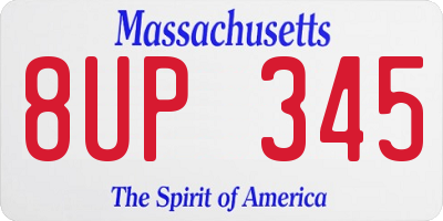 MA license plate 8UP345