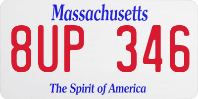 MA license plate 8UP346