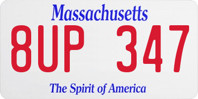 MA license plate 8UP347