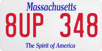 MA license plate 8UP348