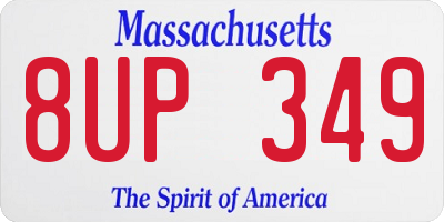 MA license plate 8UP349