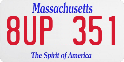 MA license plate 8UP351