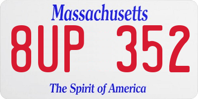 MA license plate 8UP352