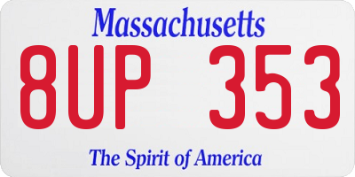 MA license plate 8UP353