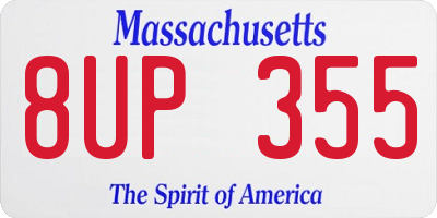 MA license plate 8UP355