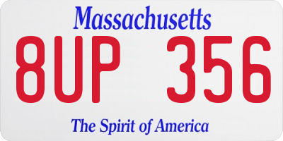 MA license plate 8UP356