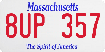 MA license plate 8UP357