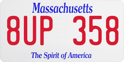 MA license plate 8UP358