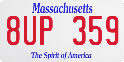 MA license plate 8UP359