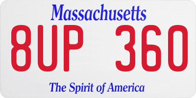 MA license plate 8UP360