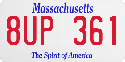 MA license plate 8UP361