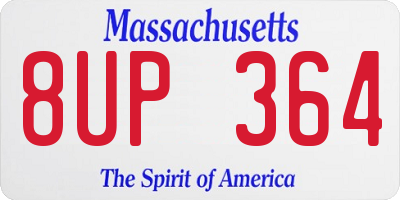 MA license plate 8UP364