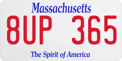 MA license plate 8UP365