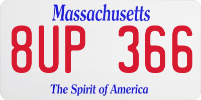 MA license plate 8UP366