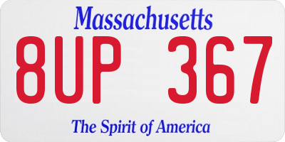 MA license plate 8UP367