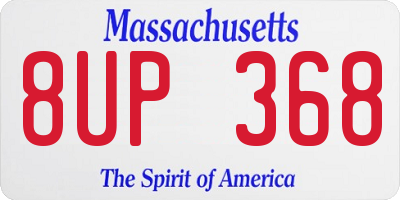 MA license plate 8UP368