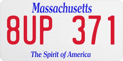 MA license plate 8UP371
