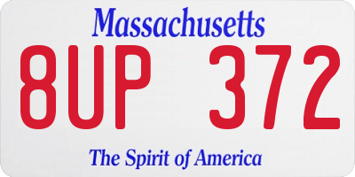 MA license plate 8UP372