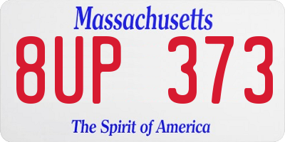 MA license plate 8UP373