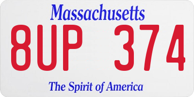 MA license plate 8UP374