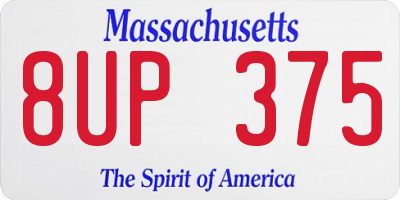 MA license plate 8UP375