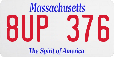 MA license plate 8UP376