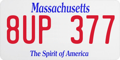 MA license plate 8UP377
