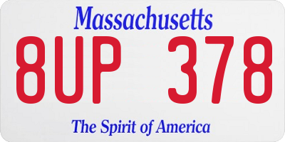 MA license plate 8UP378