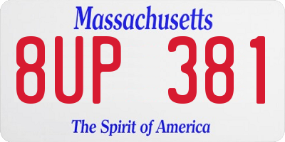 MA license plate 8UP381