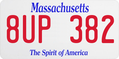MA license plate 8UP382