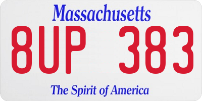 MA license plate 8UP383