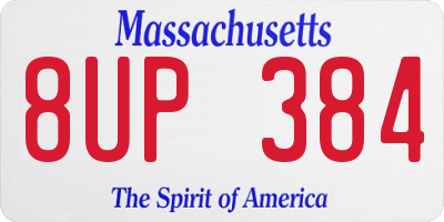 MA license plate 8UP384