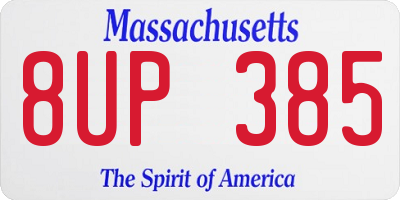 MA license plate 8UP385