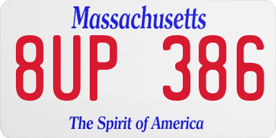 MA license plate 8UP386
