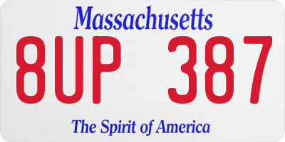 MA license plate 8UP387