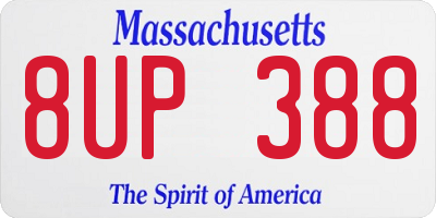 MA license plate 8UP388
