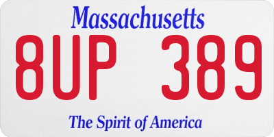 MA license plate 8UP389