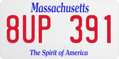 MA license plate 8UP391