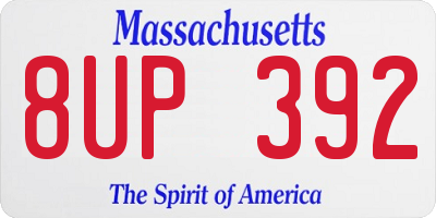 MA license plate 8UP392