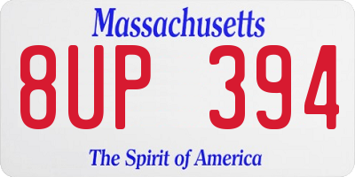 MA license plate 8UP394