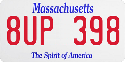 MA license plate 8UP398