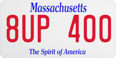 MA license plate 8UP400