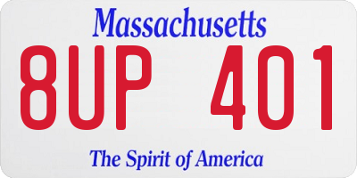 MA license plate 8UP401