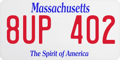 MA license plate 8UP402