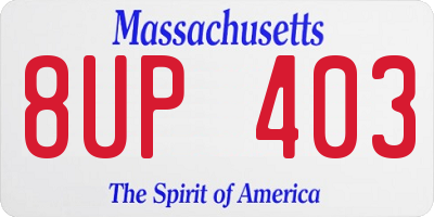 MA license plate 8UP403