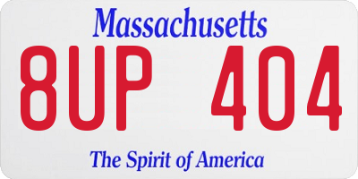 MA license plate 8UP404