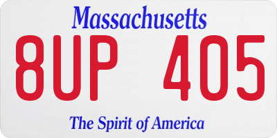 MA license plate 8UP405