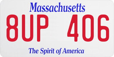 MA license plate 8UP406
