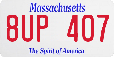 MA license plate 8UP407