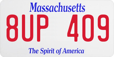MA license plate 8UP409